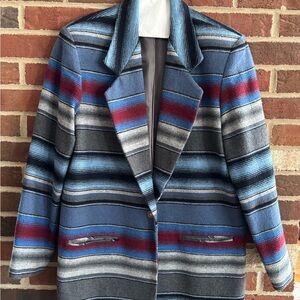Vintage Westbound Blue and Gray Plaid Blazer